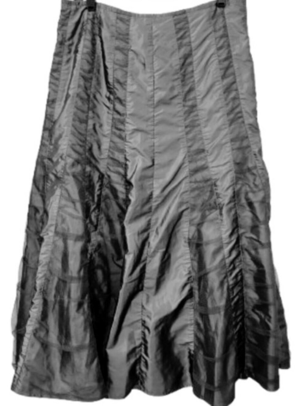 Melanie Lyne metallic A-line maxi skirt silver grey women's size 10